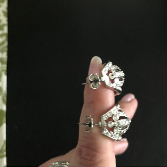 Kenneth Jay Lane KJL Sparkly Crystal Hoop Earrings - Picture 3 of 5